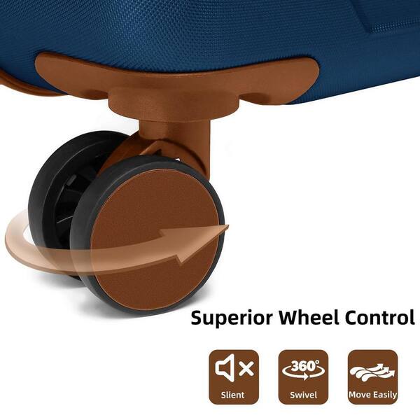 LIVACA 6-Piece Navy Blue ABS Plastic Hardside Expandable Spinner