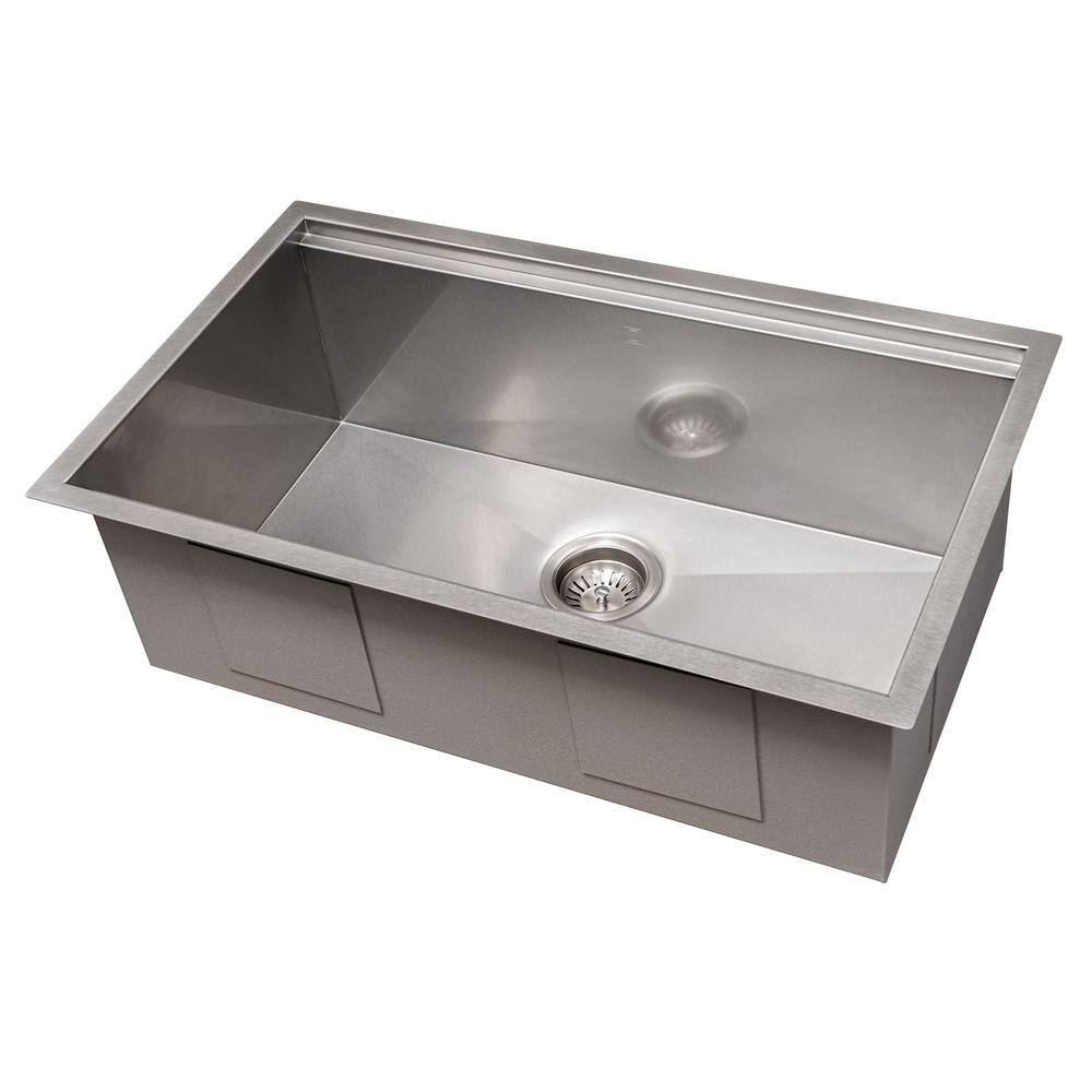 ZLINE 30" DuraSnow Stainless Steel Undermount Single Bowl Sink with Accessories