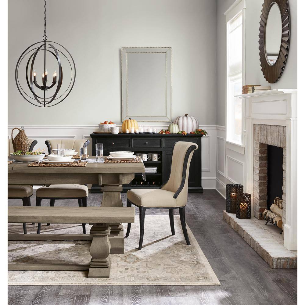 Large Bronze and Gold Round Sunburst Wall Mirror