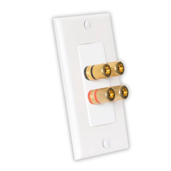 Theater Solutions by Goldwood Home Theater Speaker Wire Wall Plate 2 Speaker 4 Posts