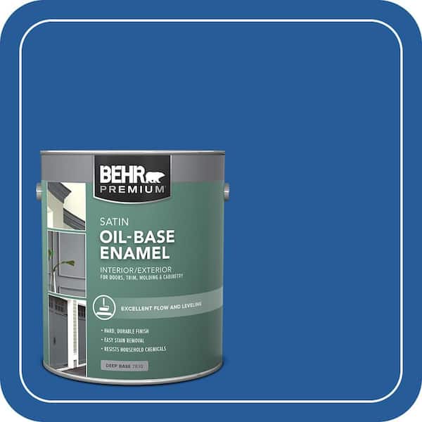 BEHR 1 gal. #P510-7 Beacon Blue Oil-Based Satin Enamel Interior ...