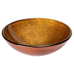 Speckled Bronze Round Glass Vessel Sink