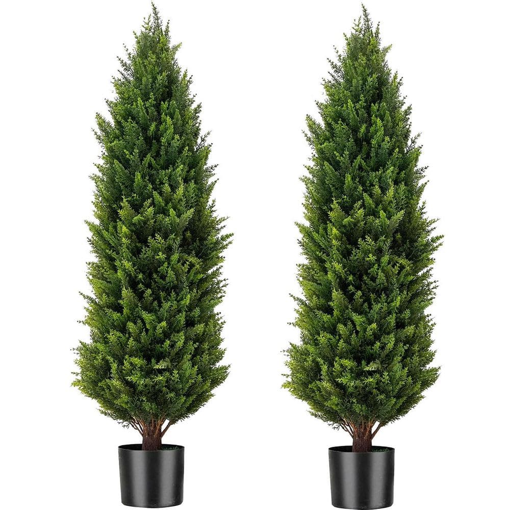Afoxsos 48 in. Artificial Cedar Topiary Trees for Indoor and