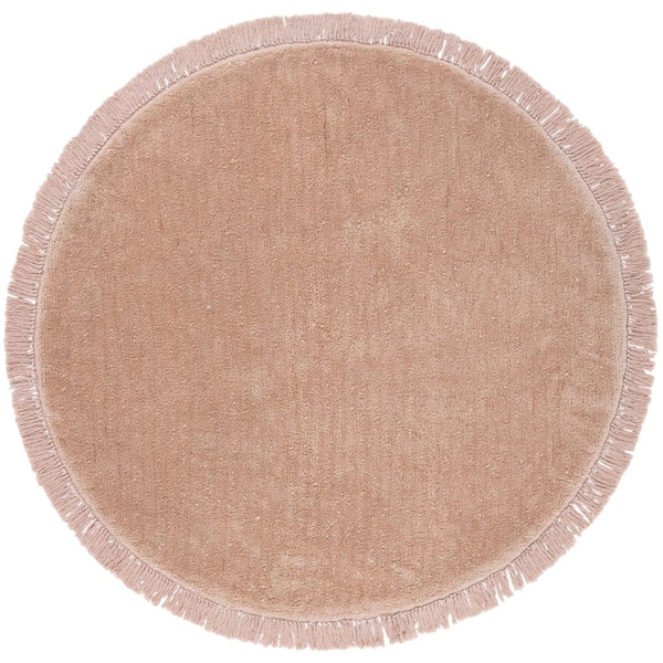 Vermont 6 ft. x 6 ft. Round Beige Minimalist Solid Round Area Rug