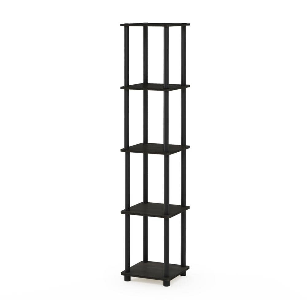 Espresso Noir 5-Tier Corner Cubed Bookshelf