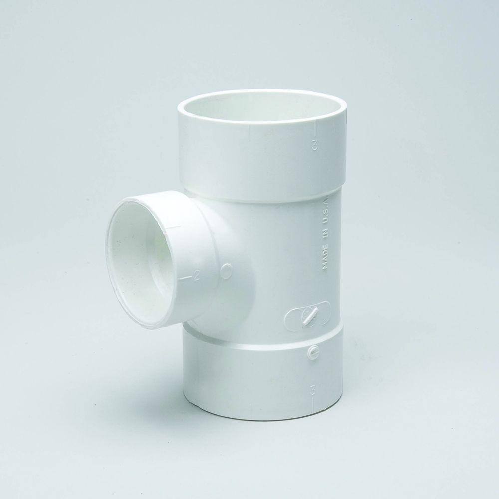 Mueller Streamline 3 in. x 1-1/2 in. PVC DWV Hub x Hub x Hub Sanitary ...
