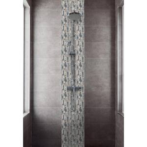 Niagara Blue Backsplash 3.93 in. x 3.93 in. Linear Joint Gloss Glass Mosaic Wall Tile Sample (0.11 sq. ft./Each)