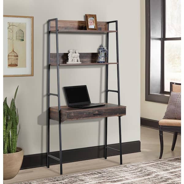 3 Shelf Ladder Bookcase, Home Office Furniture Bookcases
