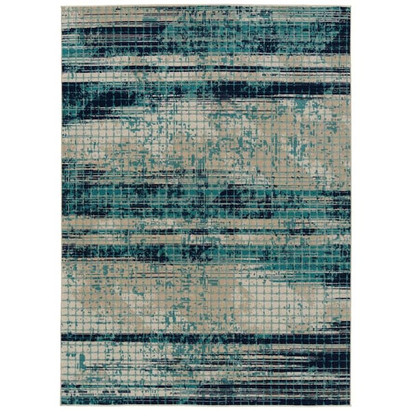 Kaleen Zuma Beach Collection Blue 7 ft. 10 in. x 10 ft. Rectangle Indoor/Outdoor Area Rug