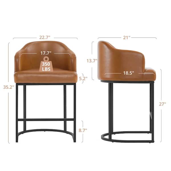 LUE BONA Crystal Yellowish-Brown 26in.Counter Height Fabric LUE BONA Crystal Yellowish-Brown 26in.Counter Height Fabric