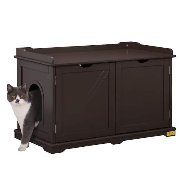 DINZI LVJ Litter Box Enclosure, Cat Litter House with Louvered