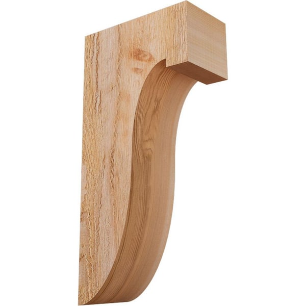 Ekena Millwork 4 in. x 8 in. x 16 in. Western Red Cedar Del Monte Rough Sawn Corbel