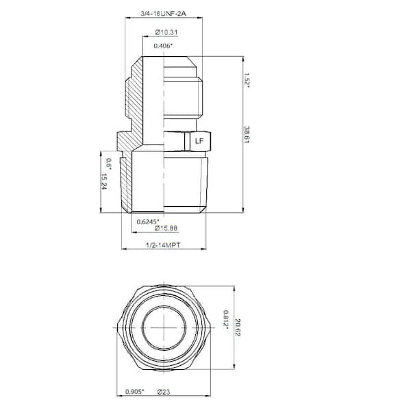 1/2 in. Flare x 1/2 in. MIP Brass Adapter Fitting