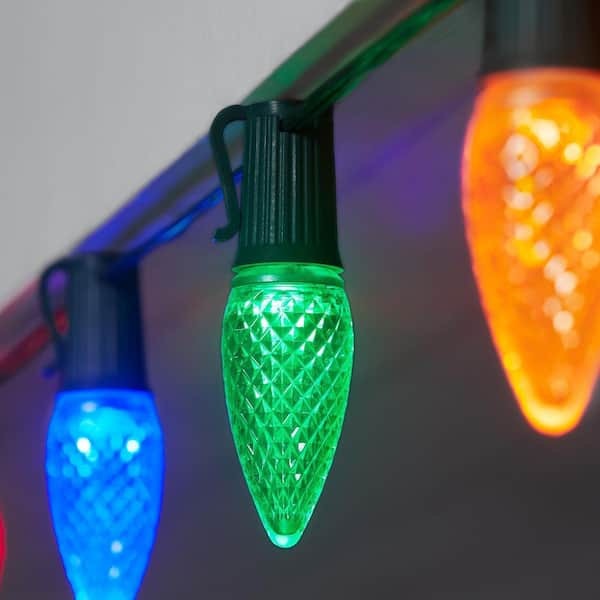 Multi-Colored Commercial Grade Shatter-Resistant Faceted C9 LED Replacement Bulbs (50-Pack)