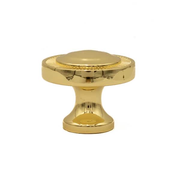 5-Pack Minted 1-1/8 in. (29 mm) Traditional Polished Gold Round Cabinet Knob