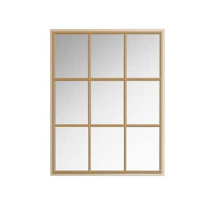 Trion 28 in. W x 36 in. H Large Rectangular Metal Framed Wall Bathroom Vanity Mirror in Gold