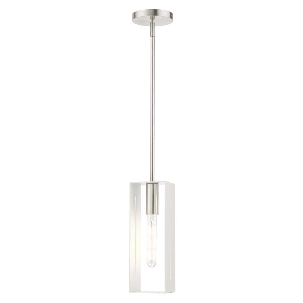 Soma Brushed Nickel and Glass Single Light Pendant
