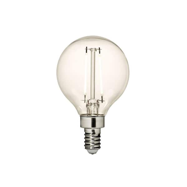 2.5-Watt Equivalent G16.5 Shape E12 Base Dimmable Clear LED Light Bulb 2700K Soft White (1-Pack)