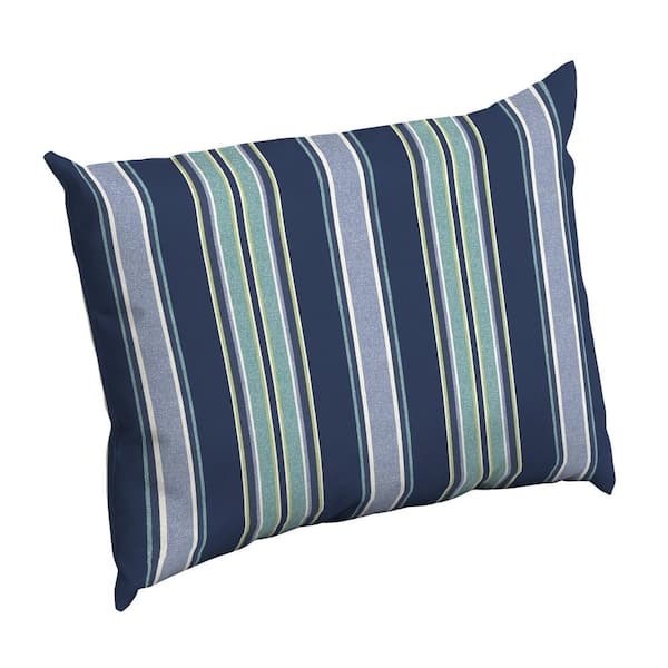 Sapphire Blue Aurora Stripe Rectangle Outdoor Throw Pillow