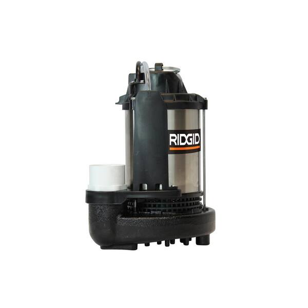 RIDGID 1 HP Ridgid Stainless Steel Smart Dual Suction Sump Pump