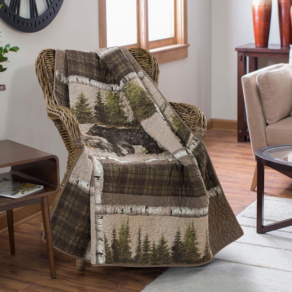 Bear Panels Green and White Polyester Throw Blanket price history on PriceWatchPro