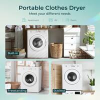 SIMZLIFE 3.5 Cu. Ft. vented Front Load Stackable Electric Compact Dryer in White with Multiple Drying Modes, Exhaust Hose ZX-CD-14-S-HD