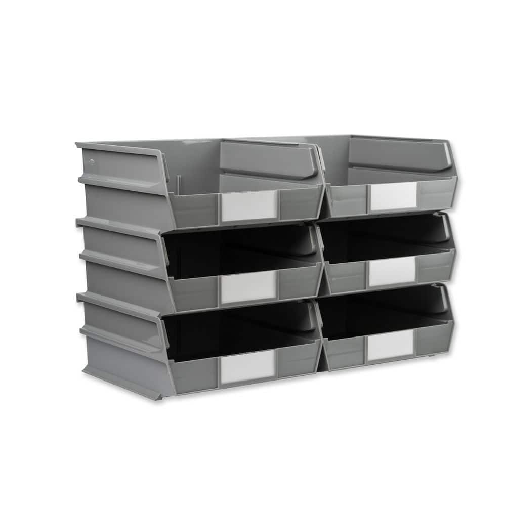 LocBin 2.0-Gal. Stacking Hanging Interlocking Polypropylene Storage Bin in Gray (6-Pack) price history on PriceWatchPro