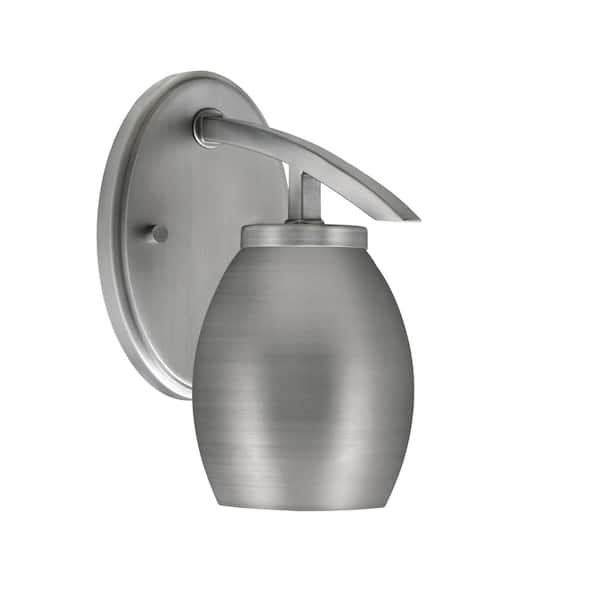 Unbranded Siena 1-Light Graphite Downlight Wall Sconce with Graphite Metal Shade
