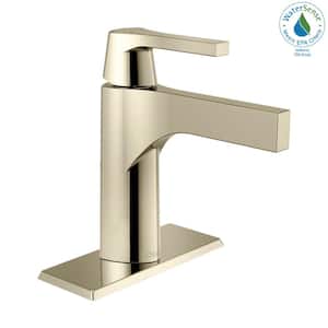 Zura Single Hole Single-Handle Bathroom Faucet with Metal Drain Assembly in Polished Nickel