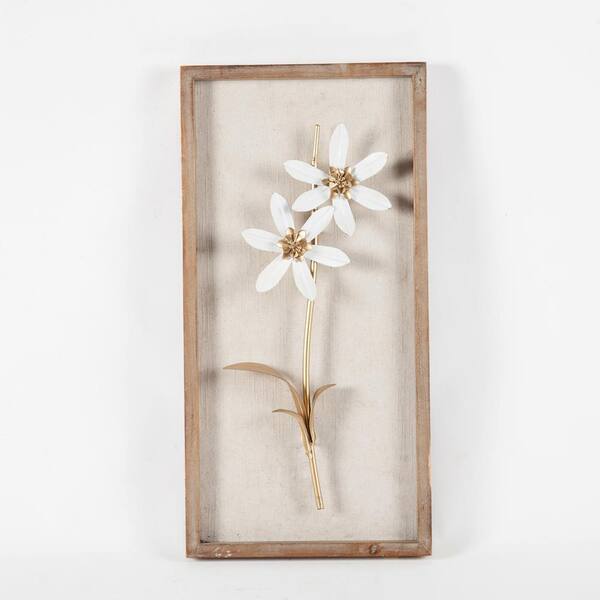 LuxenHome Flower Plaque Metal Work (Set of 2) WHA294 - The Home Depot