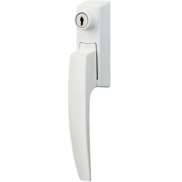 IDEAL SECURITY Locking Pull Handle Set Painted in White