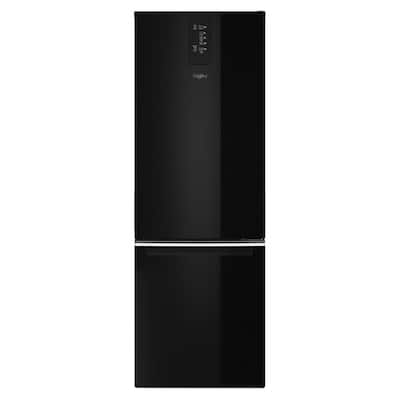 24 in. W 12.7 cu. ft. Bottom Freezer Refrigerator in Black, Counter Depth