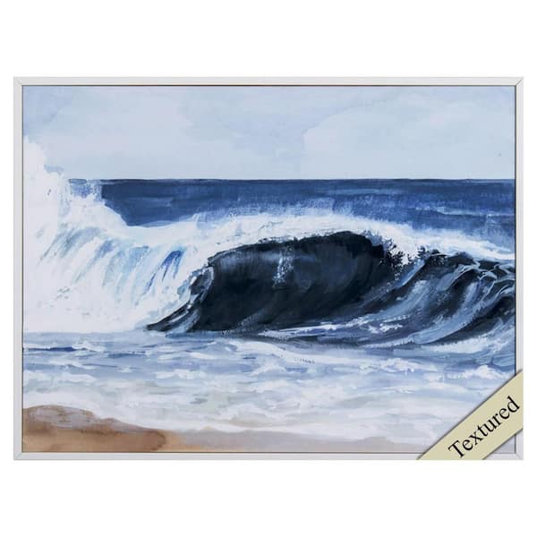HomeRoots Victoria "Surf Spray II" 1-Piece Framed Color Nature Photography Wall Art 18 in. x 24 in.