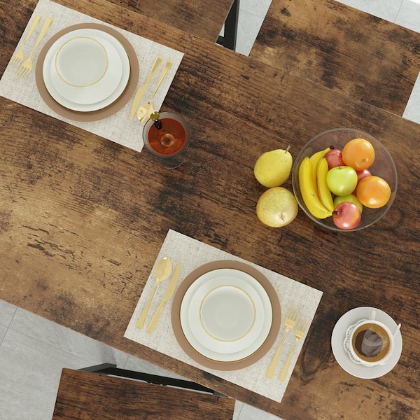 Rustic wooden antiqe oak wood placemat placemats circle- Set of 4 Unique  product 