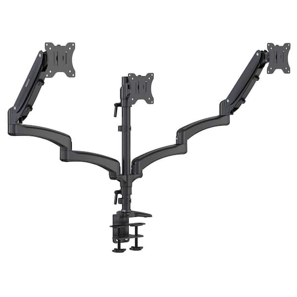 Triple Monitor Mount with Gas Spring Arms for 13 in. to 32 in. Monitors-Black