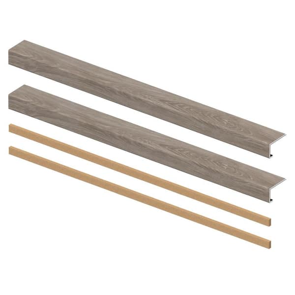 Shellman Village Oak 6.5 mm x 46 in. x 4 in. Exact Match Large Square Nose Open Stair Return/Landing Kit (2-Pack)