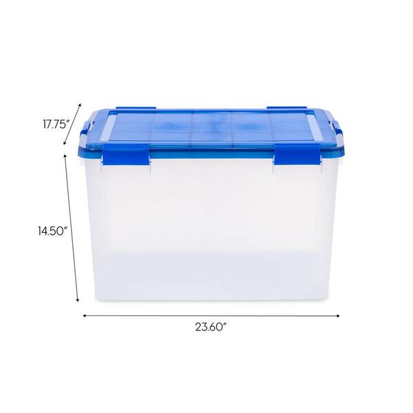75 Litre NEW Pack Of 3 Large Clear Plastic Storage Boxes Box & Lid With Wheels 75 Litre NEW Pack Of 3 Large Clear Plastic Storage Boxes Box & Lid With Wheels