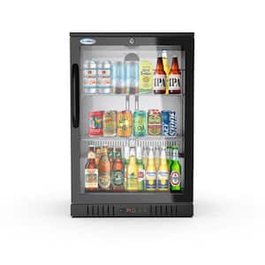 24 in. W 4.6 cu. ft. Commercial Glass Door Counter Height Back Bar Cooler Refrigerator with LED Lighting in Black