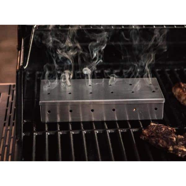 Extra-Large Stainless Steel Smoker Box with Hinged Lid