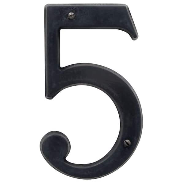 Baldwin 5 in. Oil-Rubbed Bronze House Number 5
