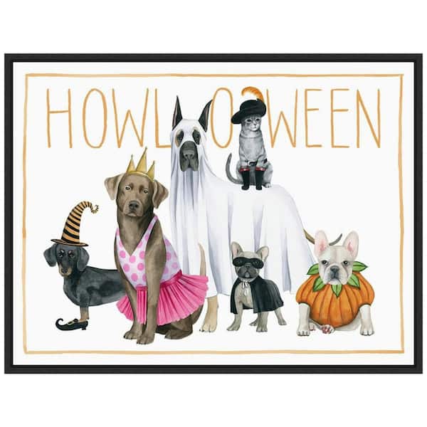 Amanti Art 18 in. x 23.5 in. Howloween Collection A Framed Halloween Holiday Canvas Wall Art