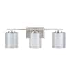 Aspen Creative Corporation 3-Light Satin Nickel Vanity Light with Clear ...