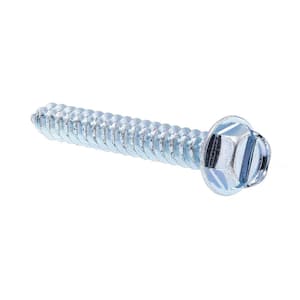 #12 X 1-1/2 in Zinc Plated Steel Slotted Drive Hex Washer Head Self-Tapping Sheet Metal Screws (50-Pack)