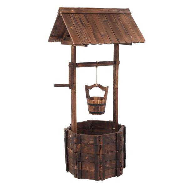Winado Garden Reinforced Wooden Wishing Well Planter-880128974694 - The