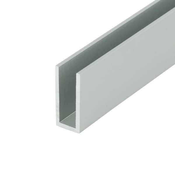 3-Pack 0.406 in. D x 0.938 in. W x 48 in. L Finished Anodized Satin Aluminum U Channel Moulding Fits 9/32 in. Boards