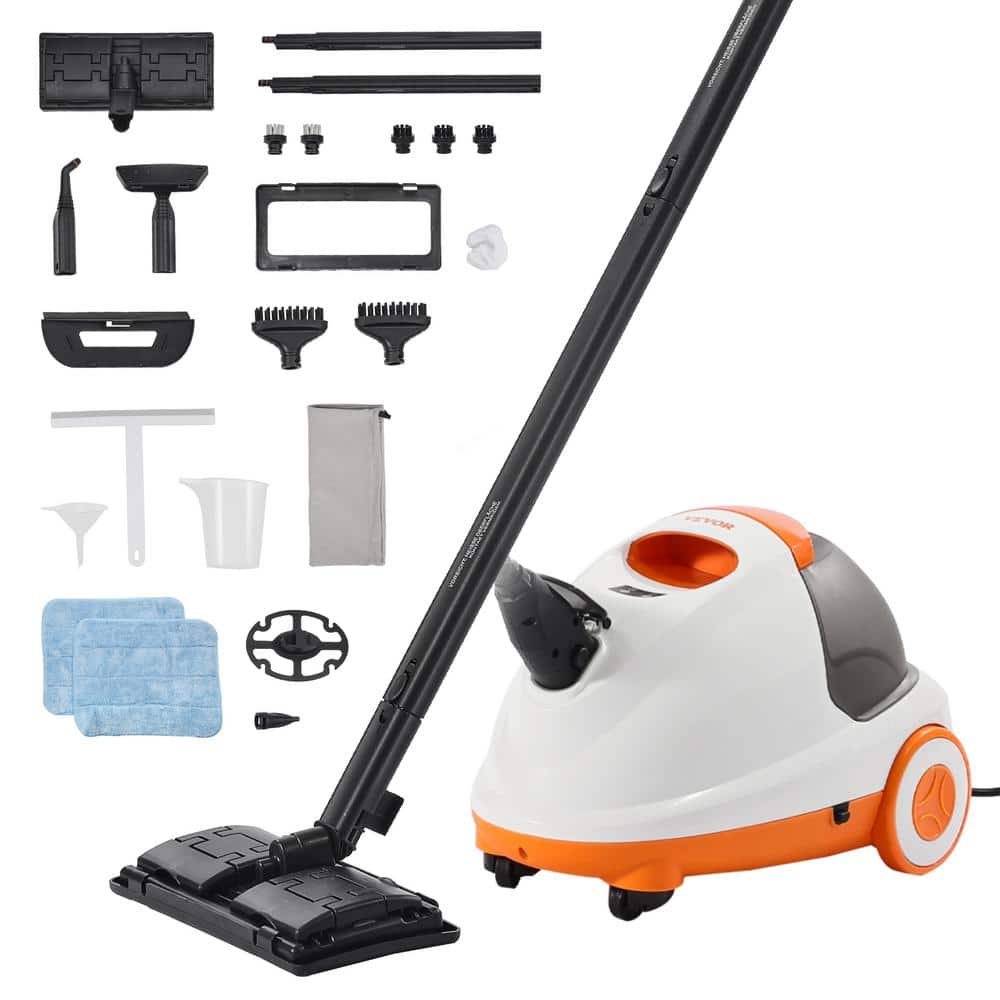 VEVOR Steam Cleaner, Corded Steam Mop Steam Cleaner for Multisurface in White with Steamer Cleaing with Extra-Long Power Cord