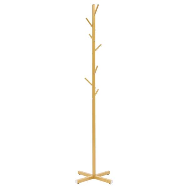 YIYIBYUS Gold Modern Metal Coat Rack Freestanding Hat Coat 7-Hooks Stand