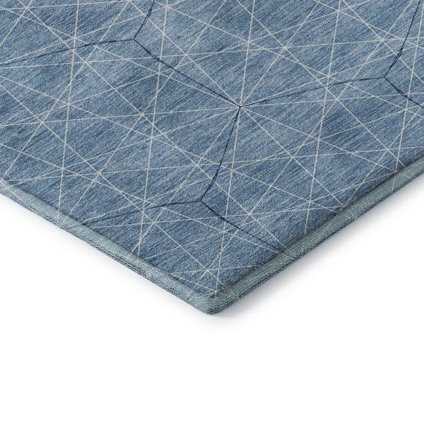 Mayfield Premium Machine Washable Abstract AMF987 Denim 5 ft. x 7 ft. 6 in. Area Rug
