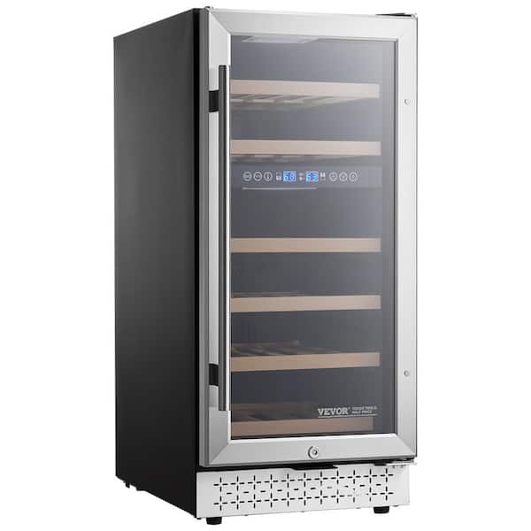 VEVOR Wine Cooler, 23.03 in. Dual Zone 28-Bottle Wine Fridge and 28-Cans Beverage and Wine Coolers in Black