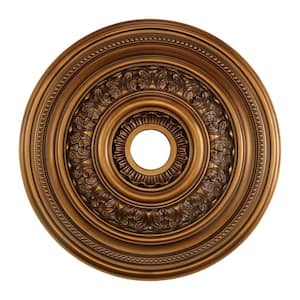 English Study 24 in. Antique Bronze Ceiling Medallion